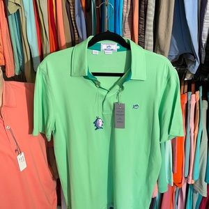 New Southern Tide Men’s Polo - Light Green (M)